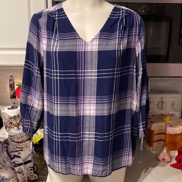 D womens Cooper & Ella 3/4 sleeve top plus size 1X - Picture 1 of 5